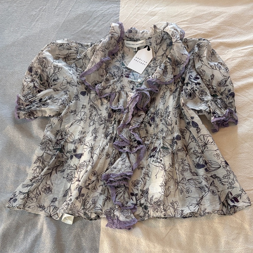NWT English Factory Flowy Floral Print Blouse
